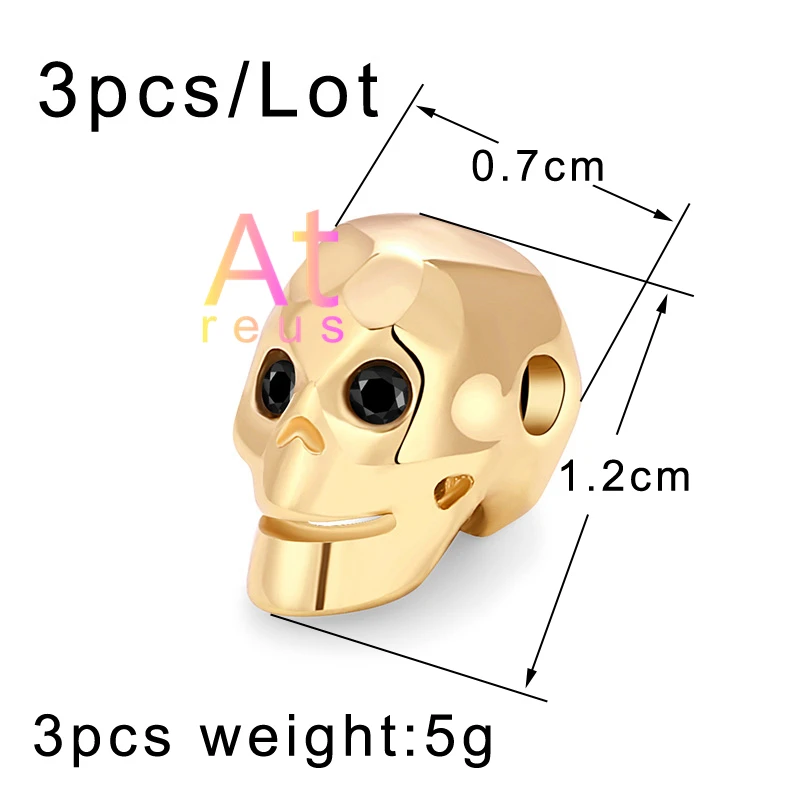 3 шт. гладкие граненые бусины в форме черепа для изготовления украшений своими