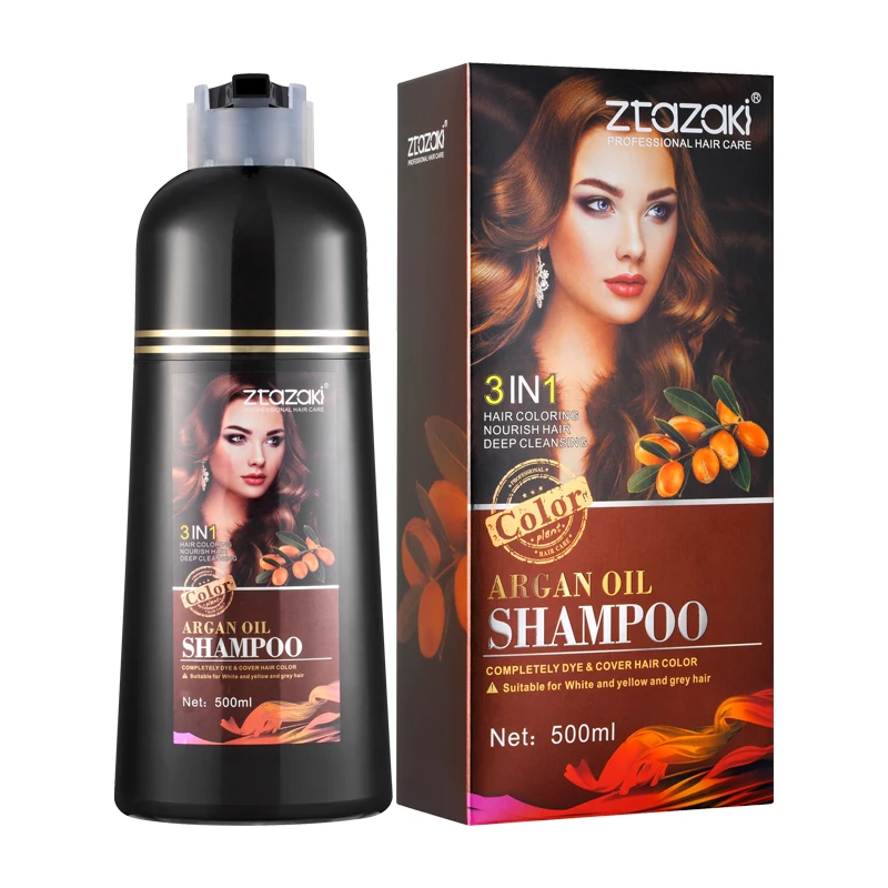 

ZtaZaki, 500 мл, натуральный постоянный органический цвет, долговечный шампунь для быстрой краски волос для женщин, покрывающий белые волосы