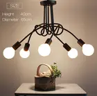 Американская Ретро Потолочная люстра из кованого железа, светодиодсветодиодный лампа E27, черно-белая лампа, украшение для гостиной, домашнее освещение, светильник