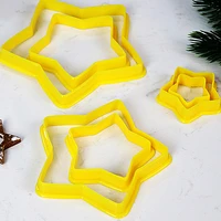 6pcsets christmas tree cookie cutter mold stars shape fondant cake biscuit moulds 3d cake decorating tools baking moulds