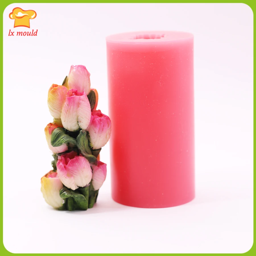 Новый Тюльпан Букет мыло формы силиконовые свечи шоколад помадка формы|Формы для