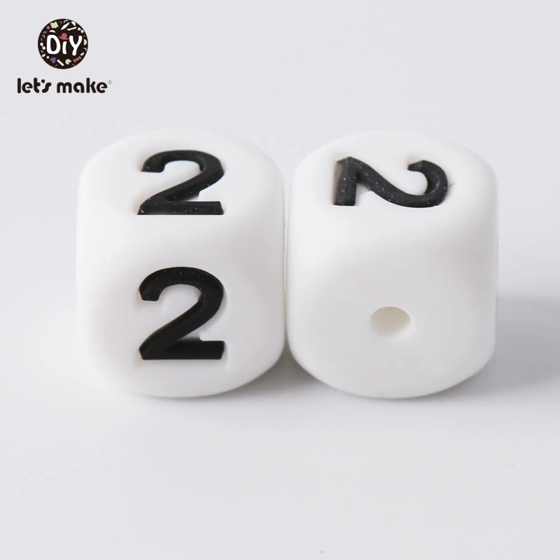 2 Let'S Make 10 шт силиконовый Прорезыватель для зубов 0-9 цифр буквы Bpa бесплатно жевательные бусины Diy пустышка цепочка Детские Прорезыватели Прорезыватель зубов Квадратные бусины - Цвет: 2