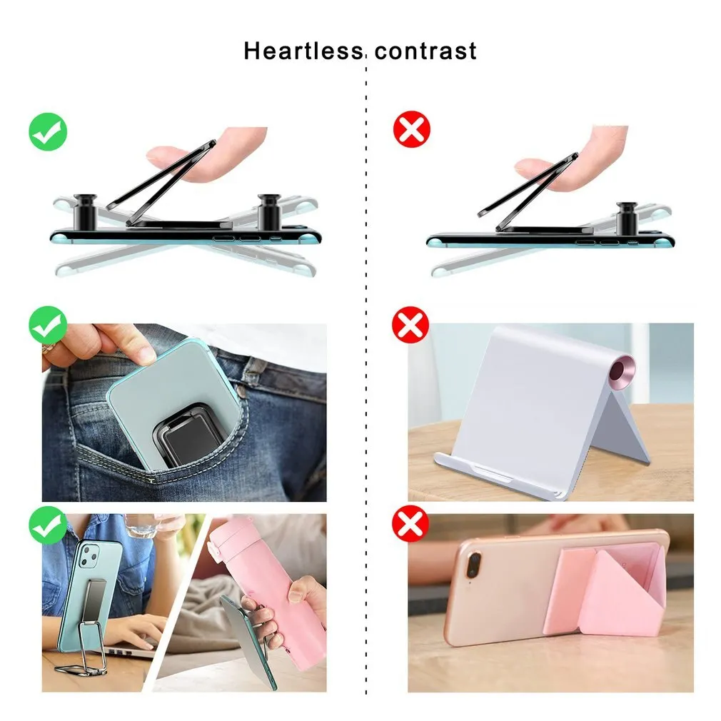 

Square Foldable Phone Holder Ring Buckle Retractable Desktop Phone Holder Magnetic Car Mobile Metal Phone Holder