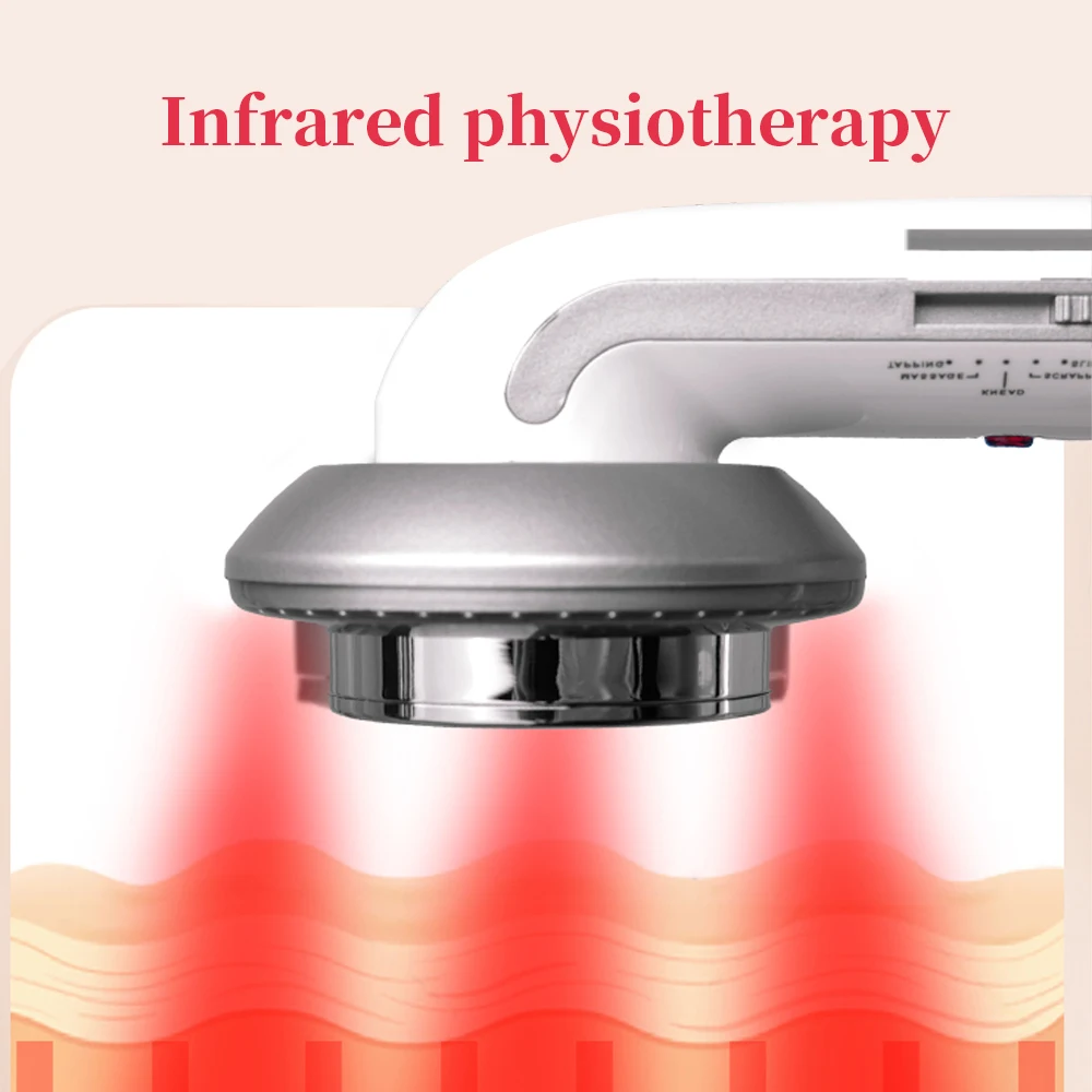 Три-в-одном EMS микро-Текущий массажный красного и синего цветов средства ухода за