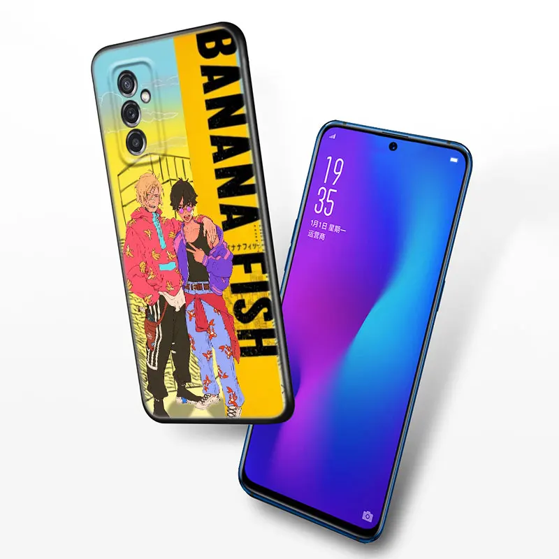 Чехол в стиле аниме банан и рыба для Samsung Galaxy M11 M12 M21 M51 M52 M32 5G M30 M31 S Note 10 Lite 20 Ultra J2 J6 J8