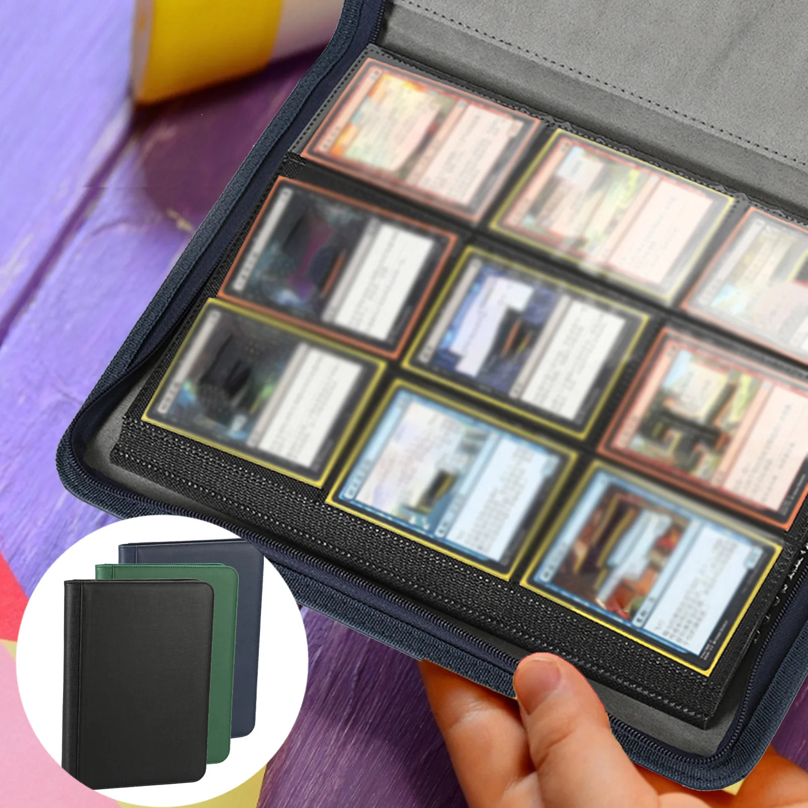 

9 Pockets Card Binder Album Exquisite Collectible Card Protector Storage Standard Size 20 Pages With Up To 360 Cards Clean