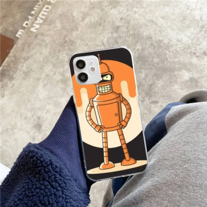 

Popular Bender Bending Rodriguez Phone Case For iphone 5s 6 7 8 11 12 plus xsmax xr pro mini se Transparent Cover Fundas Coque