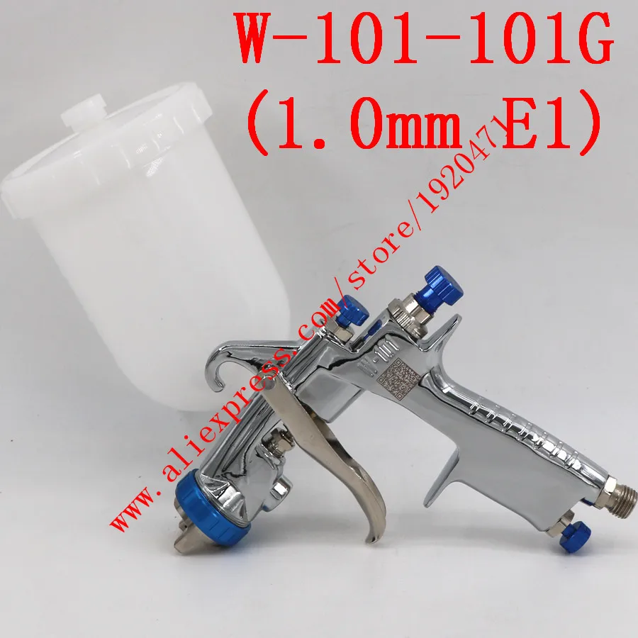 101G(1.0mm E1 Cap) Импортные W101 134g пистолет-распылитель W-101 hvlp пистолет W101 ручной пистолет для распыления краски пластиковый бак 0,8/1,0/1,3/1,5/1,8 мм - Цвет: 101G(1.0mm E1 Cap)
