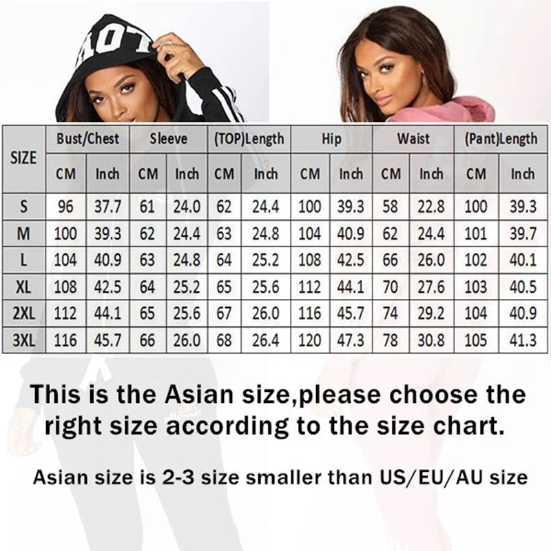 

New Casual Sportswear Two Piece Set Women Clothes Sports Clothing Suit Pullover Sweatshirt hooded Long Sleeve Hoodies+sweatpants