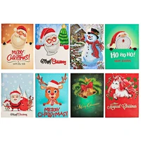 christmas cards 8 packs 5d diamond painting greeting holiday card for xmas include christmas bells snowman santa claus cards