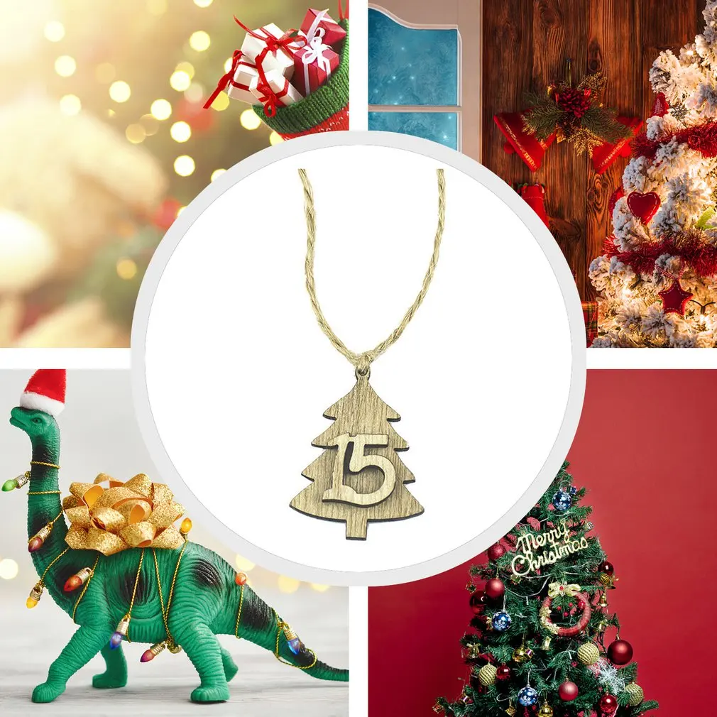 

Высокое качество, деревянный Рождественский календарь, украшение, подвеска с номером 1-24, деревянный подвесной знак, праздничное украшение