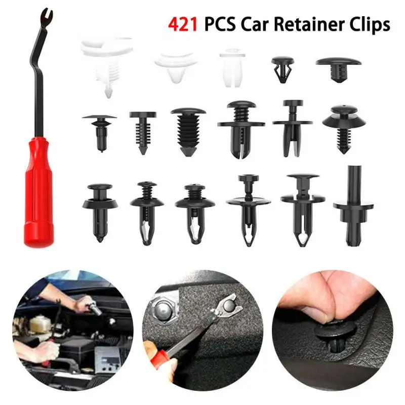 

New 421Pcs Universal Car Body Push Pin Rivet Trim Panel Fastener Clip Mould Tool Kit Car Body Repair Tool