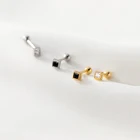 Камира реальные 925 стерлингового серебра с геометрическим принтом любящее сердце 2 Цвет циркон серьги-гвоздики для женщин очаровательные свадебные простые ювелирные изделия