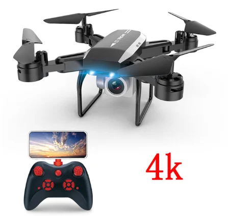 KY606D Дрон 4k HD аэрофотосъемка 1080p четырехосный самолет 20 минут полета давление воздуха парение ключ взлет Rc вертолет - Цвет: Black-4K