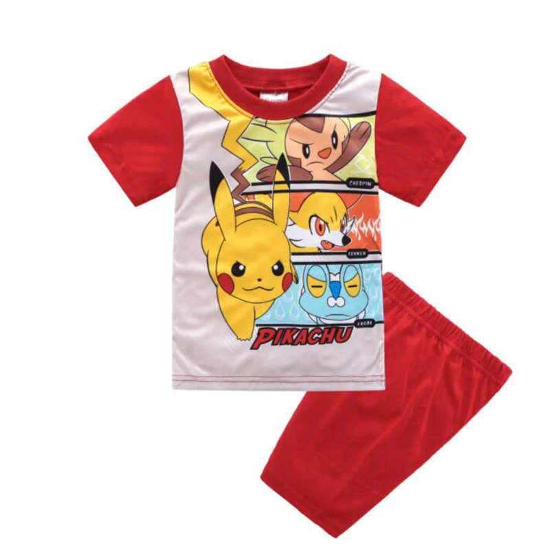 Летняя футболка с покемоном Детское пальто шорты Повседневная Домашняя одежда