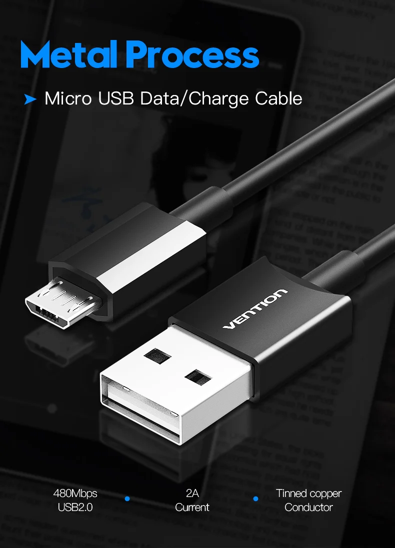 Vention Micro USB кабель для быстрой зарядки USB кабель для передачи данных кабель для мобильного телефона samsung Galaxy S4 htc LG Android смартфон Microusb