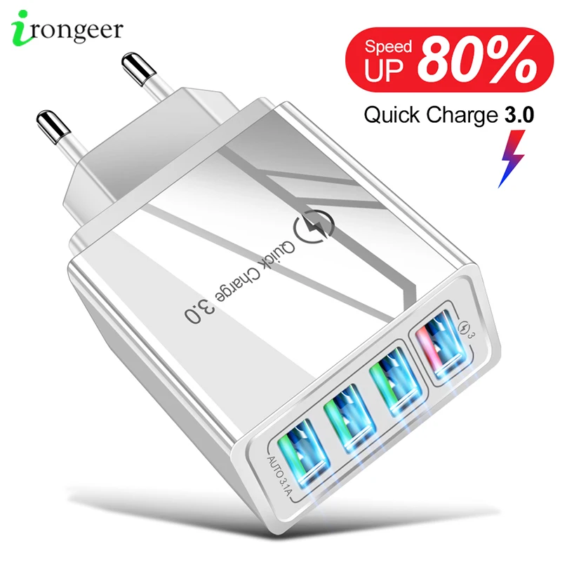 4 USB зарядное устройство Quick Charge 3 0 для адаптера телефона iphone 11 Samsung планшетов