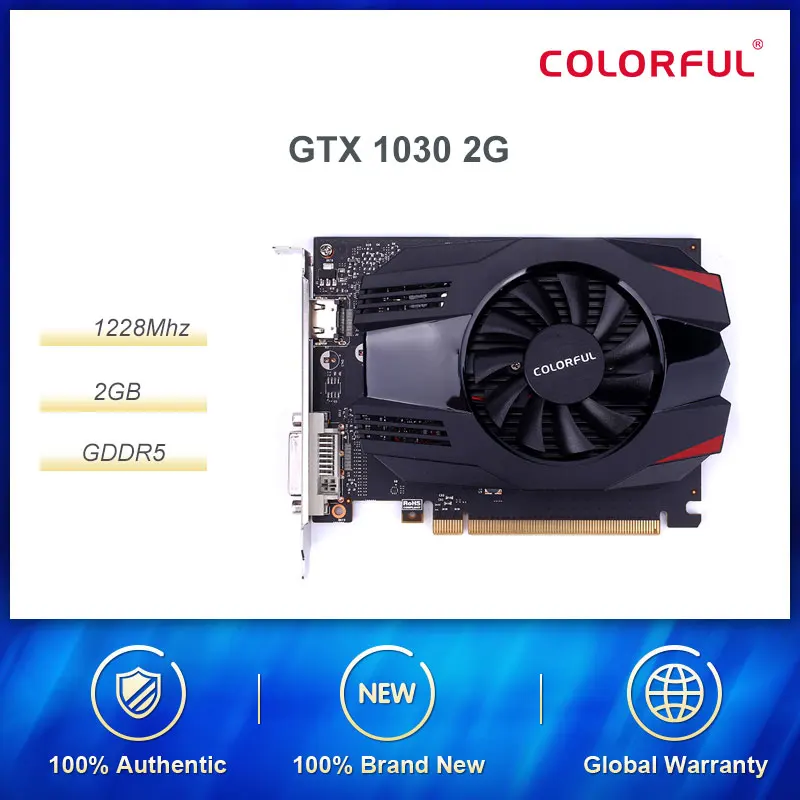 Цветная GeForce GTX1030 2G Nvidia GDDR5 GPU 2GB дешевая игровая карта E-s порт s видеокарта HDMI