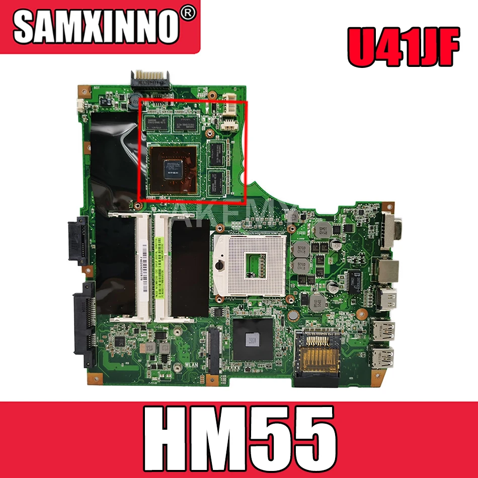 

Akemy New! U41JF Laptop motherboard For ASUS U41J U41JF main board REV 2.0 HM55