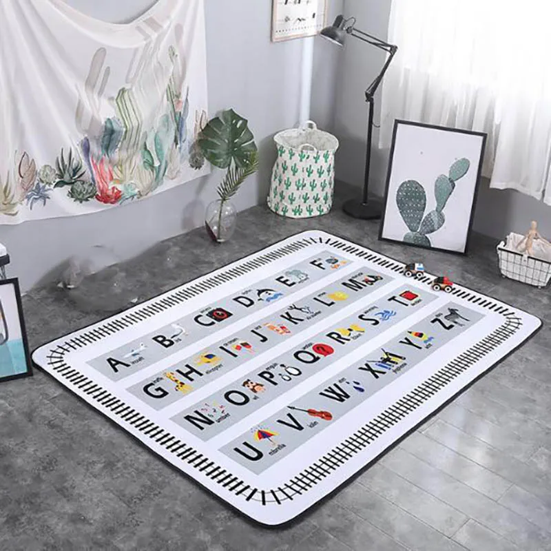 BXX022D Детский игровой коврик для малышей, детский коврик для ползания, ковер с рисунком животных, детский коврик с бархатистой поверхностью, Нескользящие аксессуары для комнаты BXX022 - Цвет: BXX022D