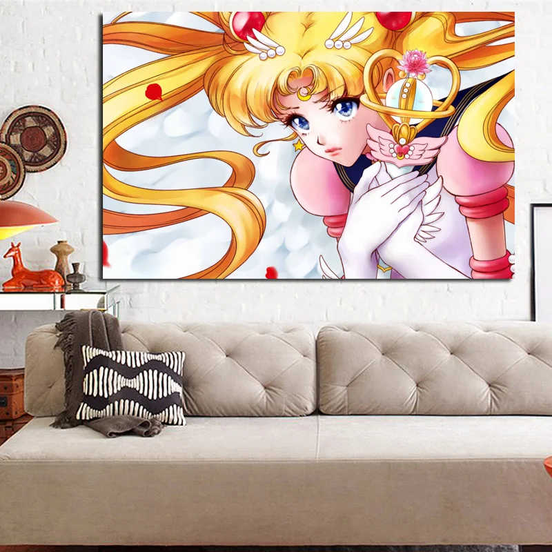 

Beautiful Anime Girl Sailores Mooning Art Canvas Poster Painting Wall Picture Print Home Kids Room Bedroom Decoration Framework