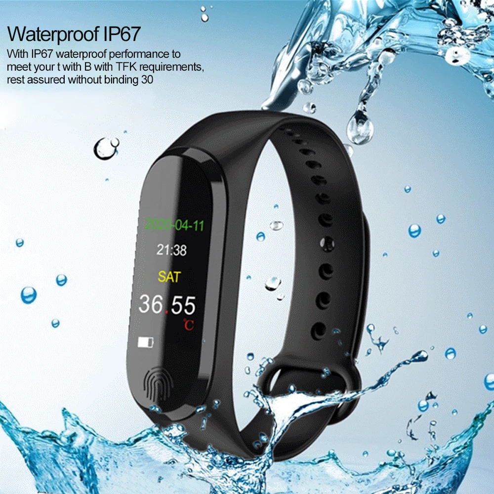 

In stock Smart Sport Bracelet Wristband With Body Temperature Sensors Smart Watch For Women Men Kids Fitness Tracker Smartwatch