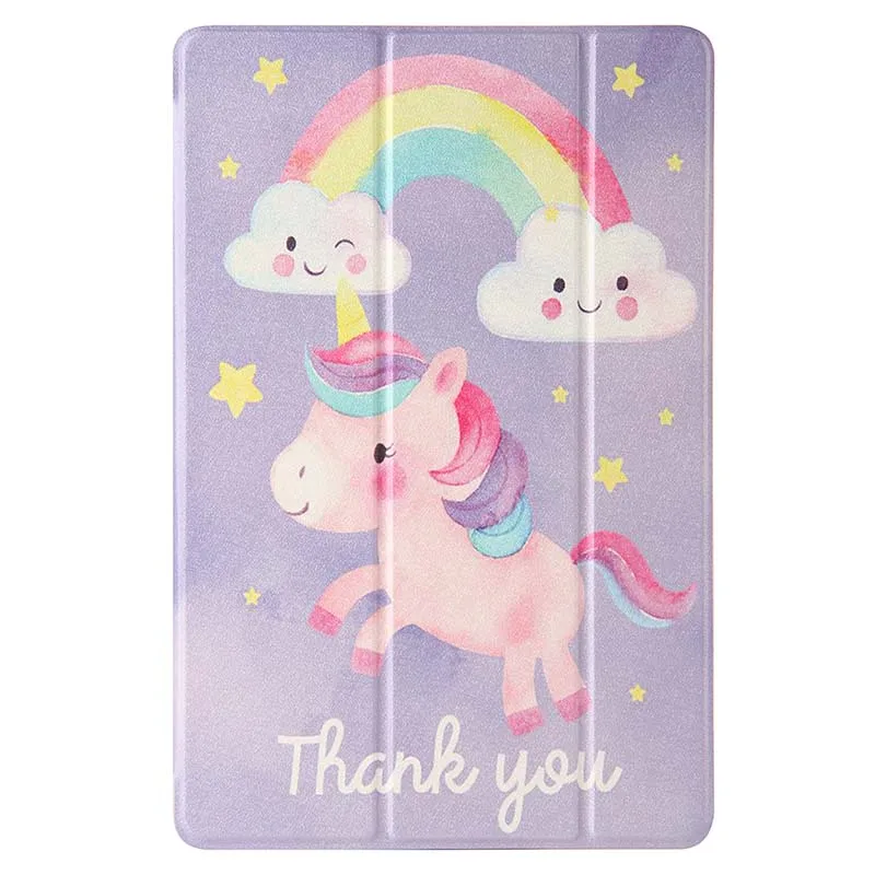 

Ультратонкий милый чехол с единорогом для Huawei MediaPad M6 10,8 SCM-W09 SCM-AL09 Складная прозрачная задняя крышка