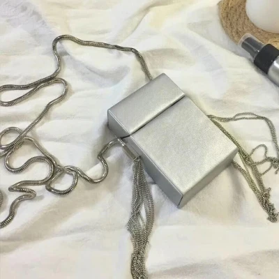 Silver-B Модные женские сумки с бахромой для женщин, Изысканная сумка-мессенджер на плечо с цепочкой, дизайнерская брендовая сумка из искусственной кожи, женские сумки на плечо - Цвет: Silver-B