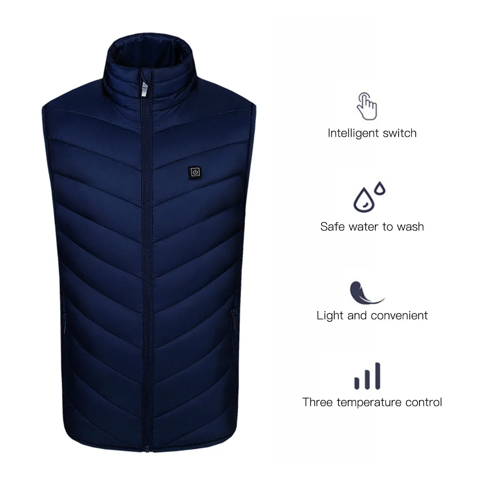 

USB Heated Vest Men Women Big Size Outdoor Fishing Hunting Waistcoat Hiking Vest Sleeveless Warming Jacket S-4XL