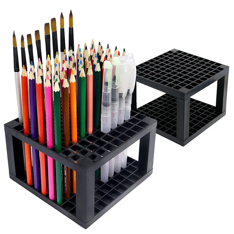 

96 Slots Pencil Holder - Desk Stationary Standing Organizer Holder, Perfect for Pen/Pencil, Paint Brush, Gel Pen, and More (2 Pa