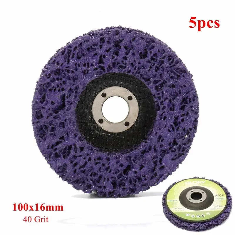 

100x16mm 5pcs/Set Poly Strip Stripper Disc Wheel Stripper Clean Grinder Removal Paint Rust Sanding Polishing Remover