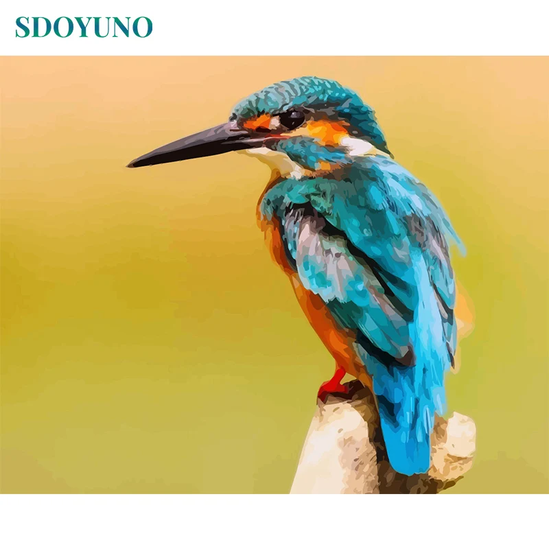 

SDOYUNO oil Painting By Numbers Animals Birds 60x75cm Pictures By Numbers DIY Wall Art Frameless Home Decor For Unique Gift