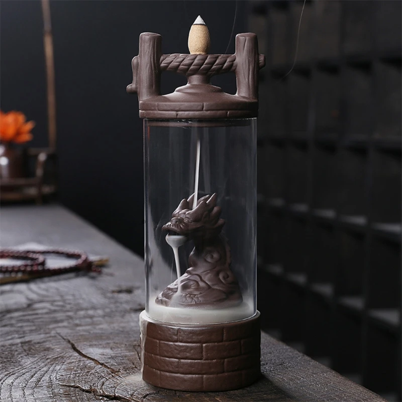 

Dragon Creative Ceramic Backflow Incense Burner Home Decor Aromatherapy Censer H051