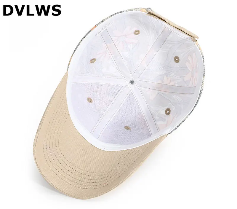 

2020 New Floral Printed Women's Baseball Cap Beach-Style Leaves Shark Patched Velcro Adjusted Girls Holiday Cap Dropshipping