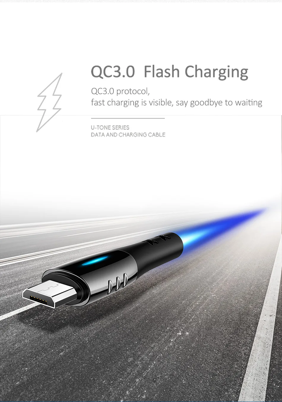 USAMS Micro USB Авто отсоединить кабель QC3.0 USB быстрая зарядка защита умный кабель отключения питания провод данных Android Мобильный Microusb