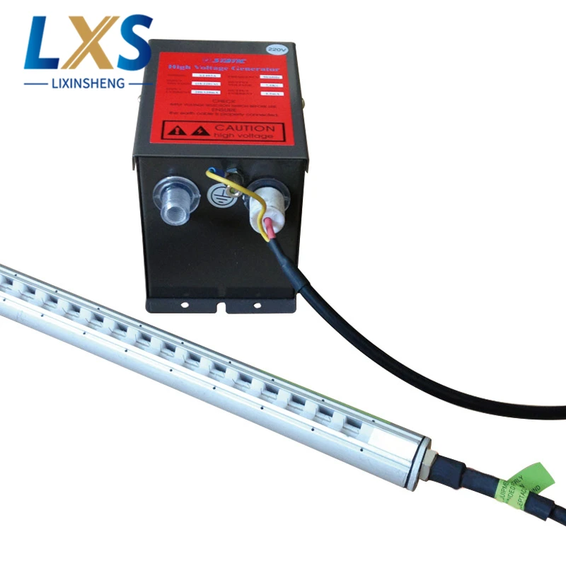 

Пневматическая балка с двумя ионизаторами L500 x 560 мм и трансформатором 7,0 кв, используемая в упаковочной машине