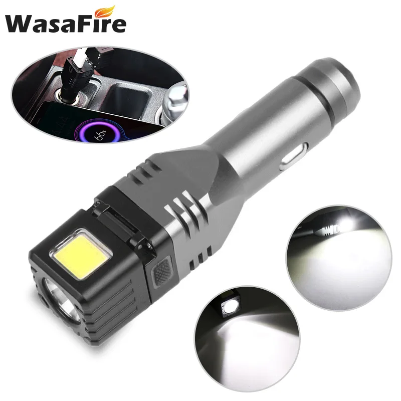 

2020 New XPG+COB Tactical Lantern USB Rechargeable 4 modes LED Torch Car Charging Multi-function Flashlight Built-in Battery