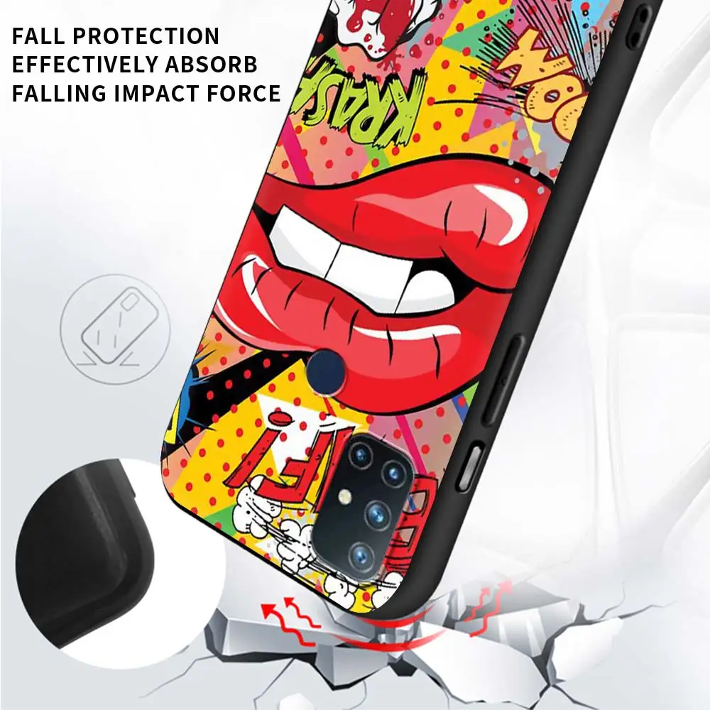 

Anime Graffiti Sticker Case For OnePlus 8 8T 7T 7 Pro Nord N100 N10 5G for Google Pixel 4 4XL 5 Black Shell Phone Capas Bags