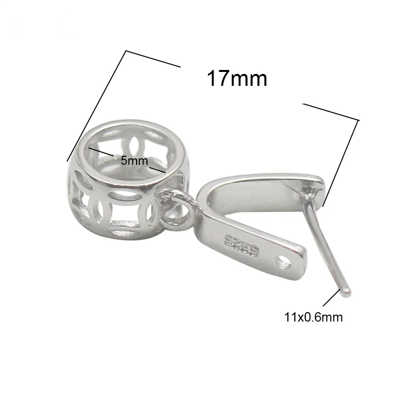 platina plated Beadsnice, цельное серебро, 925, винтажные соединители под замком, серебряная Зажимная подвеска-Бейл, Застежка для DIY, персонализированная подвеска, изготовление ювелирных изделий - Цвет: platina plated