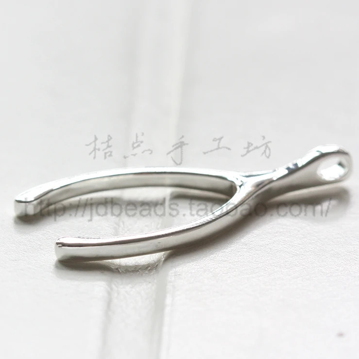 

One Piece Premium Plated Brass Base Charms-Wish Bone 44x22mm (3702C)