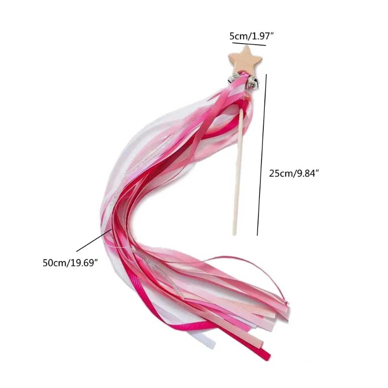 

Rainbow Ribbon Hand Bells Hand Kite Sensory Ribbon Toy Montessori Waldorf Toys Rings Kids Toddler Rattle Kite Ribbon Toy