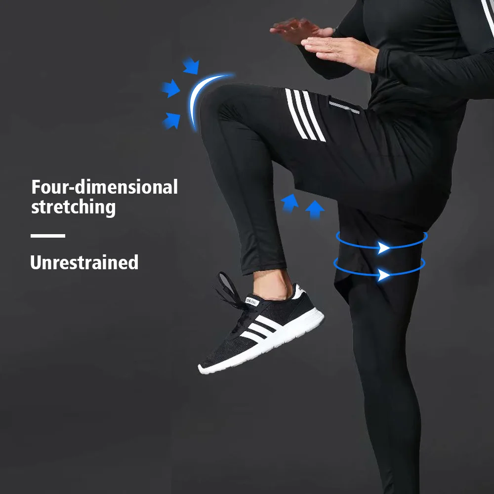 Качественные быстросохнущие Компрессионные Мужские спортивные костюмы