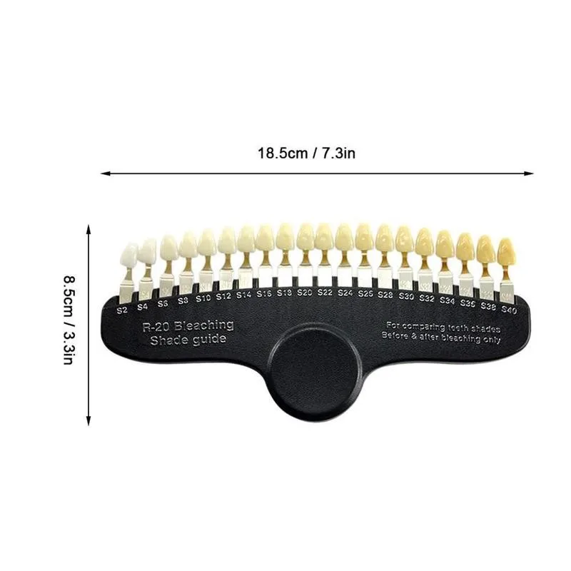 

3D Dental Shade Tooth Shade Chart Board Color Comparator Dental Cold Plate Teeth White W/ Mirror Bleaching Light Whitening J3X8