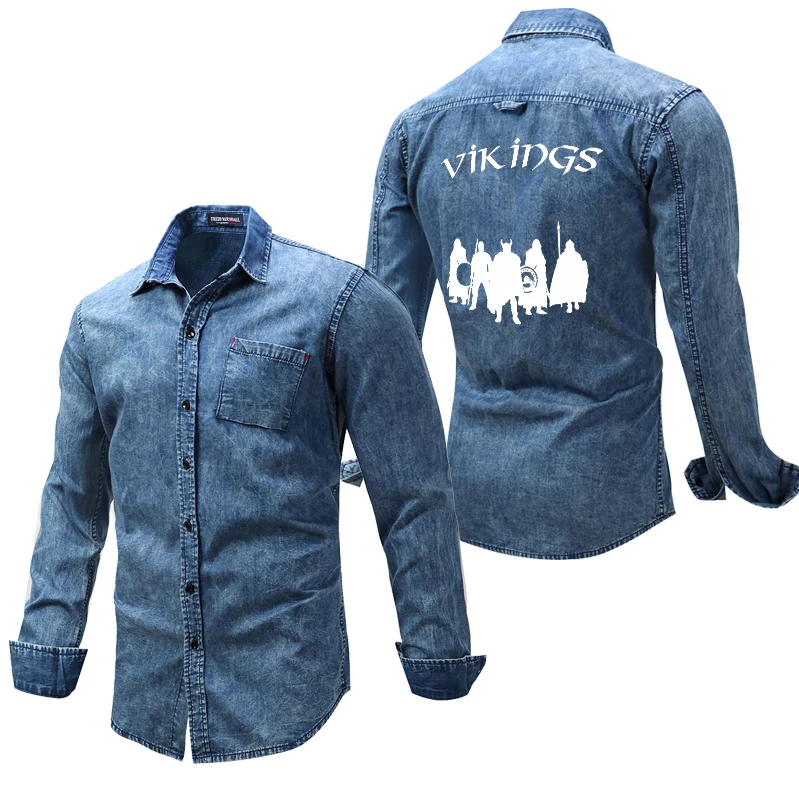 Унисекс джинсовая куртка с логотипом на заказ рубашка длинными рукавами топы
