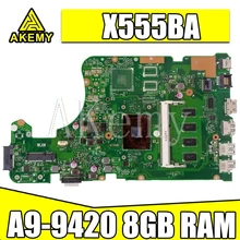 X555QG  Motherboard  For Asus X555QA X555BA X555Q  X555B   laptop Motherboard X555BA Mainboard Test OK   A9-9420  8GB RAM