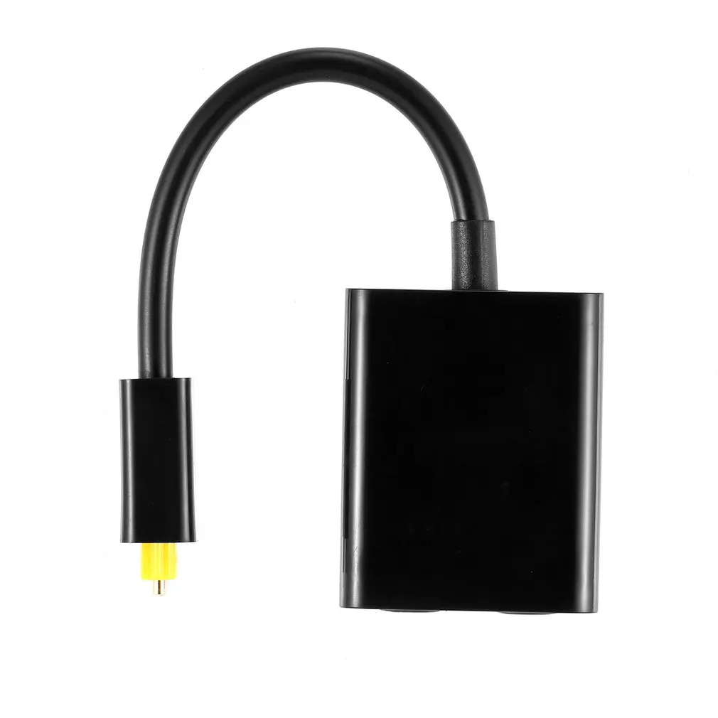 Цифровой Toslink оптический Волоконно аудио кабель 1 в 2 Out Splitter адаптер Черный