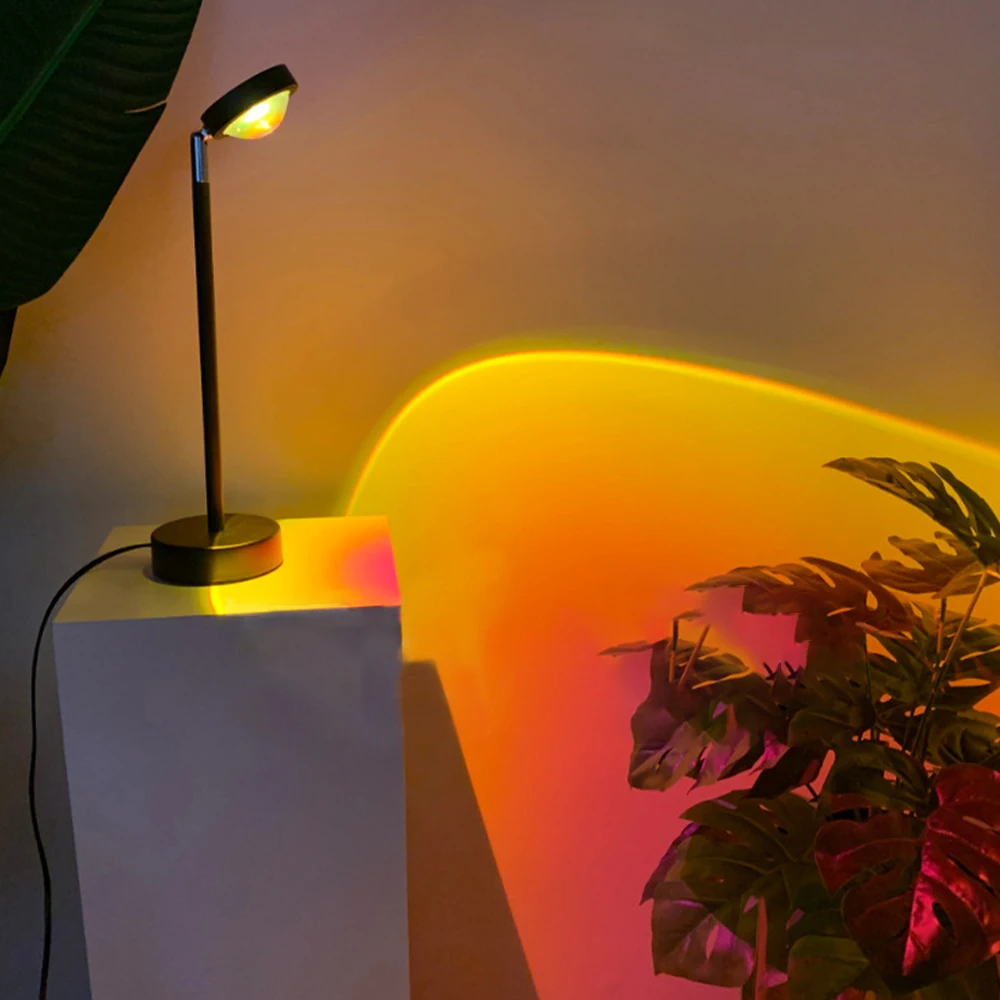 

USB Rainbow Sunset Projection Light Night Lights Live Broadcast Background Galaxy Projector Atmosphere Light Home Decoration