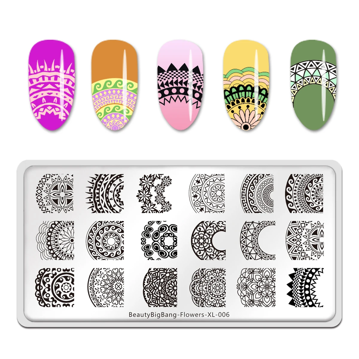 Buy BeautyBigBang Flowers Nail Art Stamping Plates Mandala Pattern Stamp Template DIY Design Image Printing Tools NEW on