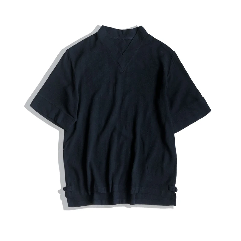 

2021 Men Solid V-Neck T-Shirts Printing Men's Cotton Linen Summer Tees Loose T-shirt Male Clothing Harajuku Style Big Size 5XL
