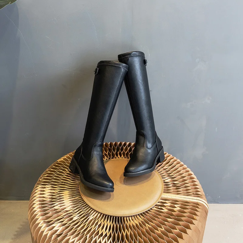 

Women's boots 2020 new autumn high women's boots below knee boots small boots